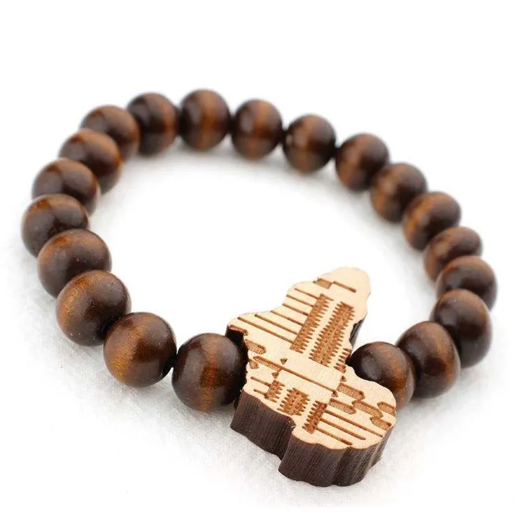 Bracelet Carte d'Afrique - Marron